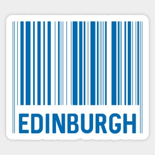 Edinburgh Bar Code Design (Scottish Saltire Blue) Sticker